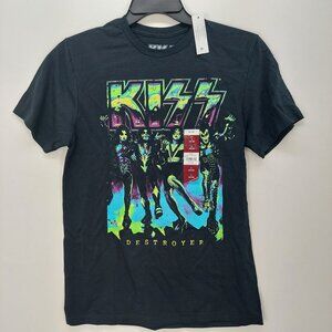 NWT KISS Rock Band Destroyer Men's S Small Short Sleeve T-Shirt Black